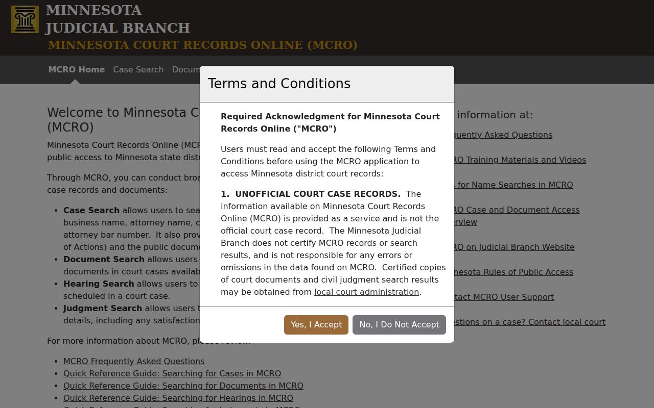 Grant County warrant records search through the Minnesota Court Records Online case interface