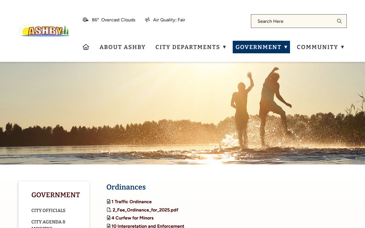 Ashby traffic and administrative fine ordinance index that is separate from Grant County court records